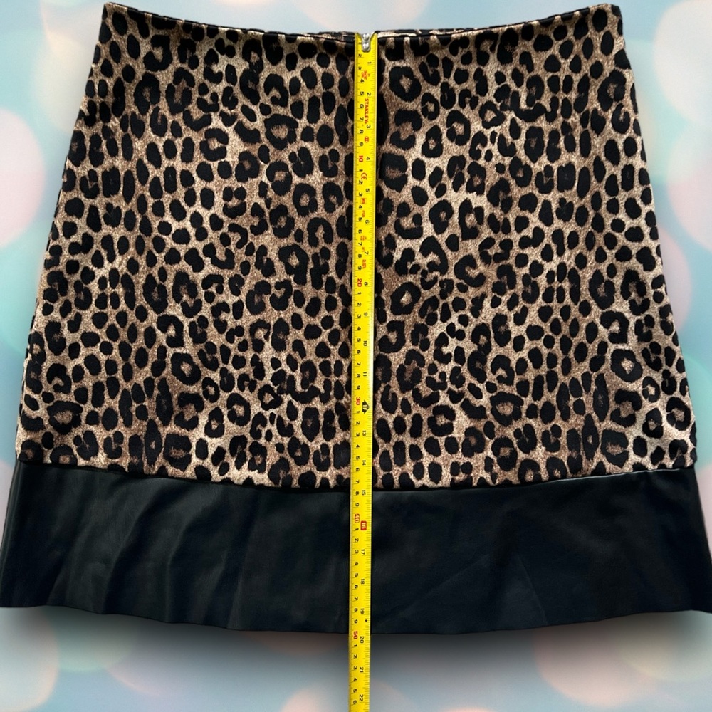 Michael Kors Women’s Black Leopard Print Skirt Size L - Picture 4 of 6